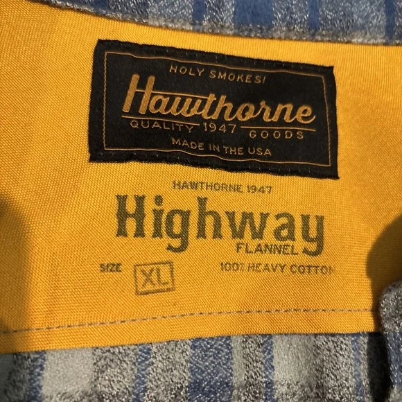 Hawthorne Holy Smokes Flannel Made In The USA  XL 100% Heavy Cotton gorpcore - Picture 3 of 7